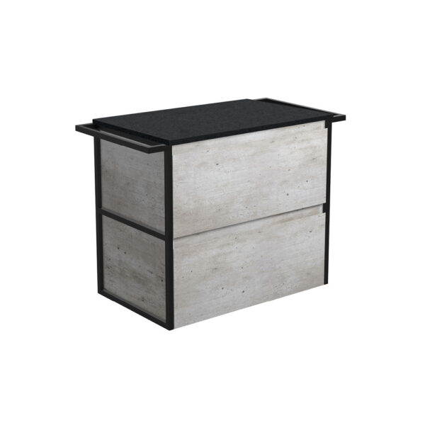 Amato Industrial 750 Wall-Hung Cabinet, Matte Black Towel Rails