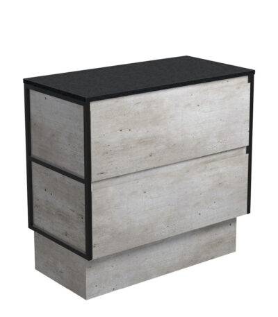 Amato Industrial 900 Cabinet on Kickboard, Matte Black Frames