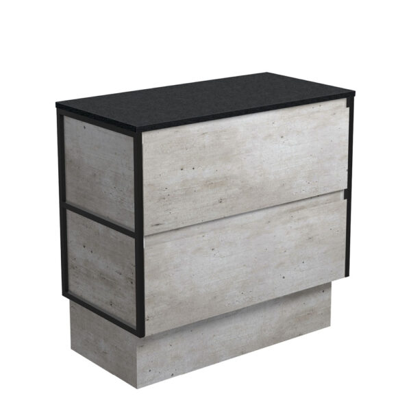Amato Industrial 900 Cabinet on Kickboard, Matte Black Frames