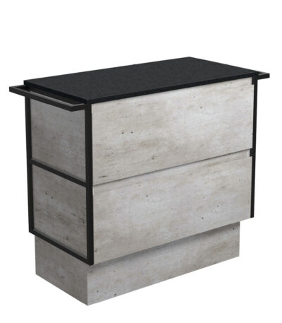 Amato Industrial 900 Cabinet on Kickboard, Matte Black Towel Rails