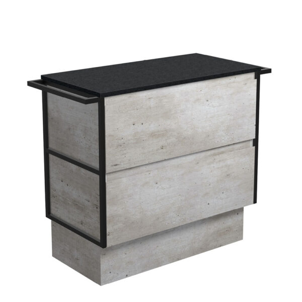 Amato Industrial 900 Cabinet on Kickboard, Matte Black Towel Rails
