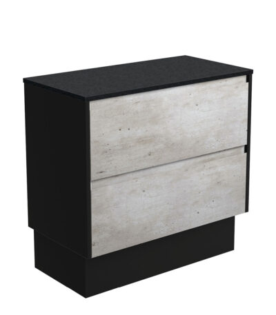 Amato Industrial 900 Cabinet on Kickboard, Satin Black Panels