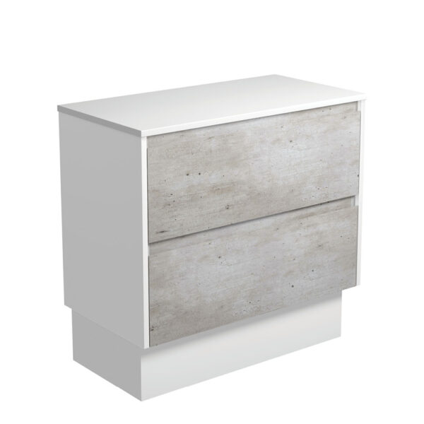 Amato Industrial 900 Cabinet on Kickboard, Satin White Panels