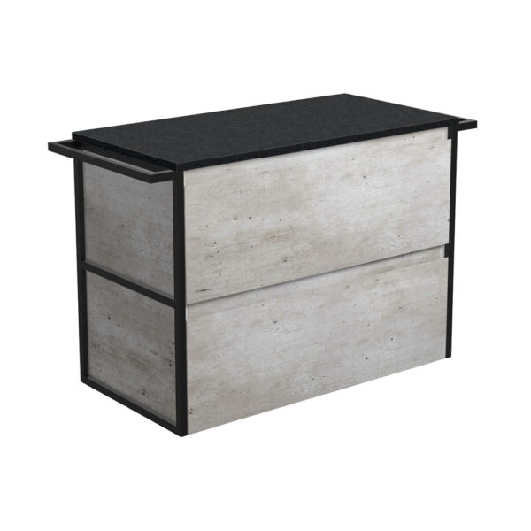 Amato Industrial 900 Wall-Hung Cabinet, Matte Black Towel Rails