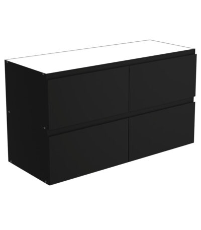 Amato Satin Black 1200 Base Cabinet