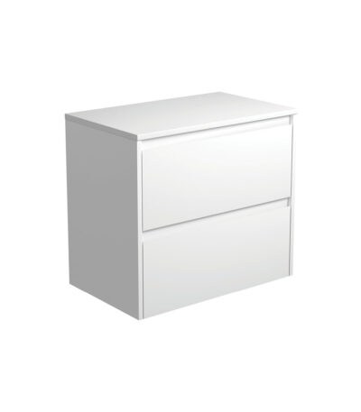 Amato Satin White 750 Wall-Hung Cabinet, Satin White Panels