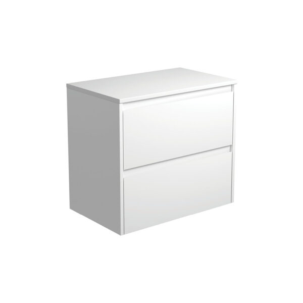 Amato Satin White 750 Wall-Hung Cabinet, Satin White Panels