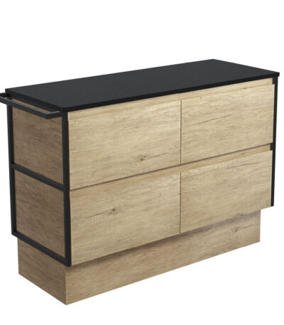 Amato Scandi Oak 1200 Cabinet on Kickboard, 1 Frame & 1 Towel Rail
