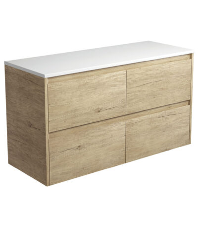 Amato Scandi Oak 1200 Wall-Hung Cabinet, Scandi Oak Panels