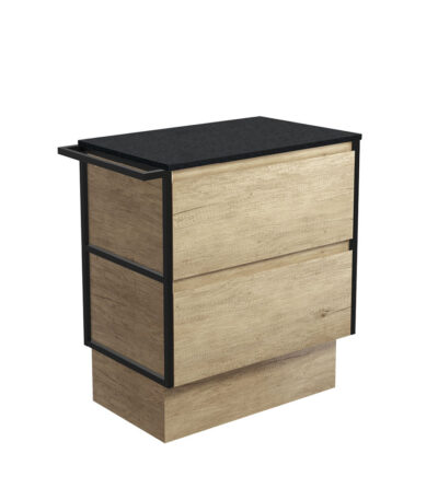 Amato Scandi Oak 750 Cabinet on Kickboard, 1 Frame & 1 Towel Rail