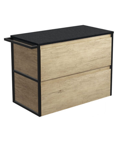 Amato Scandi Oak 900 Wall-Hung Cabinet, 1 Frame & 1 Towel Rail