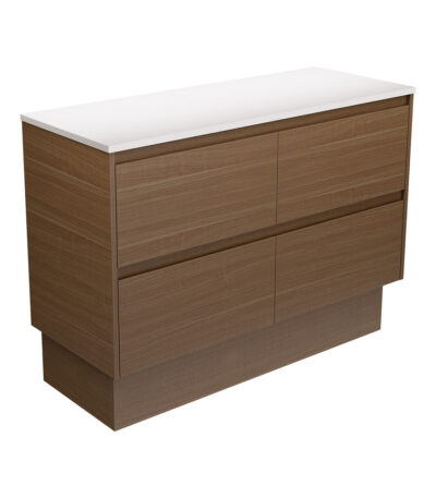 Amato Walnut 1200 Cabinet on Kickboard, Walnut Panels