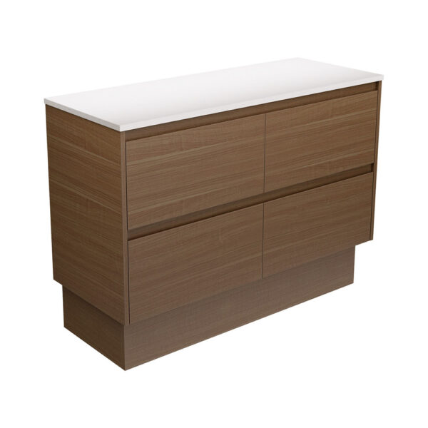 Amato Walnut 1200 Cabinet on Kickboard, Walnut Panels