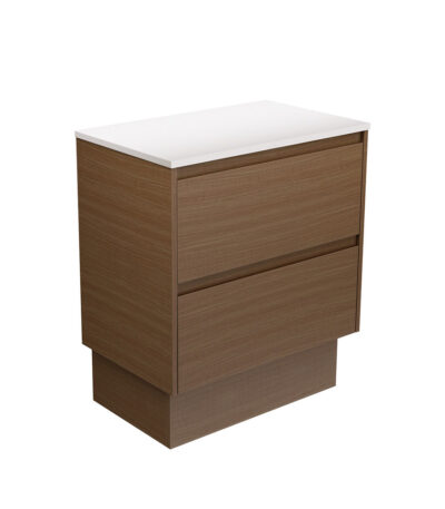Amato Walnut 750 Cabinet on Kickboard, Walnut Panels