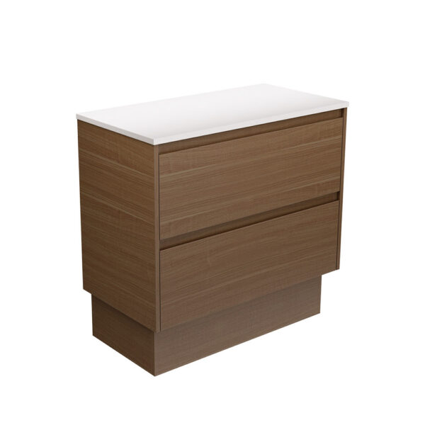 Amato Walnut 900 Cabinet on Kickboard, Walnut Panels