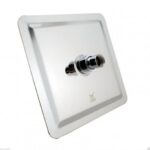 AQUAPERLA 0003.SH SQUARE SUPER-SLIM RAINFALL SHOWER HEAD 300MM CHROME AND BLACK - Urban Designs Bathroom and Kitchen