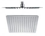 AQUAPERLA 0003.SH SQUARE SUPER-SLIM RAINFALL SHOWER HEAD 300MM CHROME AND BLACK - Urban Designs Bathroom and Kitchen