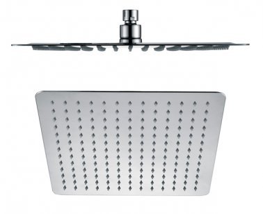 AQUAPERLA 0003.SH SQUARE SUPER-SLIM RAINFALL SHOWER HEAD 300MM CHROME AND BLACK - Urban Designs Bathroom and Kitchen