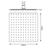 AQUAPERLA 0100.SH SQUARE SUPER-SLIM RAINFALL SHOWER HEAD 200MM CHROME AND COLOURED - Urban Designs Bathroom and Kitchen