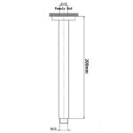 AQUAPERLA 0103.SA SQUARE CEILING SHOWER ARM 200MM CHROME AND COLOURED - Urban Designs Bathroom and Kitchen