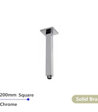 AQUAPERLA 0103.SA SQUARE CEILING SHOWER ARM 200MM CHROME AND COLOURED - Urban Designs Bathroom and Kitchen