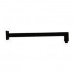 AQUAPERLA 0104.SA SQUARE WALL MOUNTED SHOWER ARM 400MM CHROME AND BLACK - Urban Designs Bathroom and Kitchen