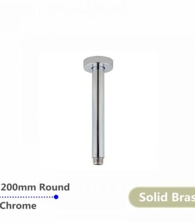 AQUAPERLA 0105.SA ROUND CEILING SHOWER ARM 200MM CHROME AND COLOURED - Urban Designs Bathroom and Kitchen
