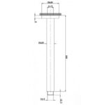 AQUAPERLA 0106.SA SQUARE CEILING SHOWER ARM 600MM CHROME AND COLOURED - Urban Designs Bathroom and Kitchen