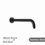 AQUAPERLA 0108.SA ROUND STAINLESS STEEL WALL MOUNTED SHOWER ARM 400MM CHROME AND COLOURED - Urban Designs Bathroom and Kitchen