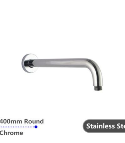 AQUAPERLA 0108.SA ROUND STAINLESS STEEL WALL MOUNTED SHOWER ARM 400MM CHROME AND COLOURED - Urban Designs Bathroom and Kitchen