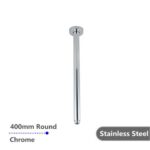 AQUAPERLA 0120.SA ROUND CEILING SHOWER ARM 400MM CHROME AND COLOURED - Urban Designs Bathroom and Kitchen
