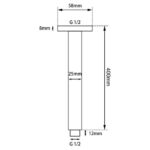 AQUAPERLA 0120.SA ROUND CEILING SHOWER ARM 400MM CHROME AND COLOURED - Urban Designs Bathroom and Kitchen