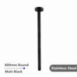 AQUAPERLA 0121.SA ROUND STAINLESS STEEL CEILING SHOWER ARM 600MM CHROME AND BLACK - Urban Designs Bathroom and Kitchen