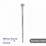 AQUAPERLA 0121.SA ROUND STAINLESS STEEL CEILING SHOWER ARM 600MM CHROME AND BLACK - Urban Designs Bathroom and Kitchen