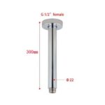 AQUAPERLA 0125.SA ROUND CEILING SHOWER ARM 300MM CHROME AND BLACK - Urban Designs Bathroom and Kitchen