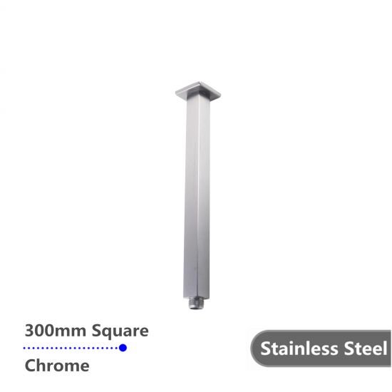 AQUAPERLA 0126.SA SQUARE CEILING SHOWER ARM 300MM CHROME AND COLOURED - Urban Designs Bathroom and Kitchen