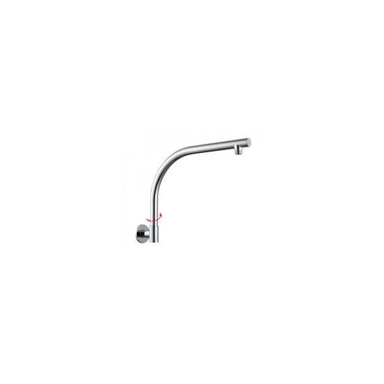 AQUAPERLA 0128.SA ROUND SWIVEL WALL MOUNTED SHOWER ARM CHROME AND BLACK - Urban Designs Bathroom and Kitchen