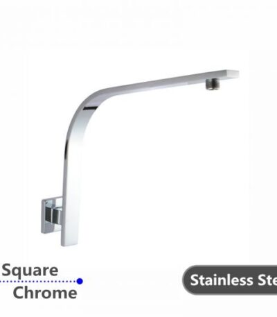 AQUAPERLA 0129.SA SQUARE GOOSENECK WALL SHOWER ARM CHROME AND COLOURED - Urban Designs Bathroom and Kitchen