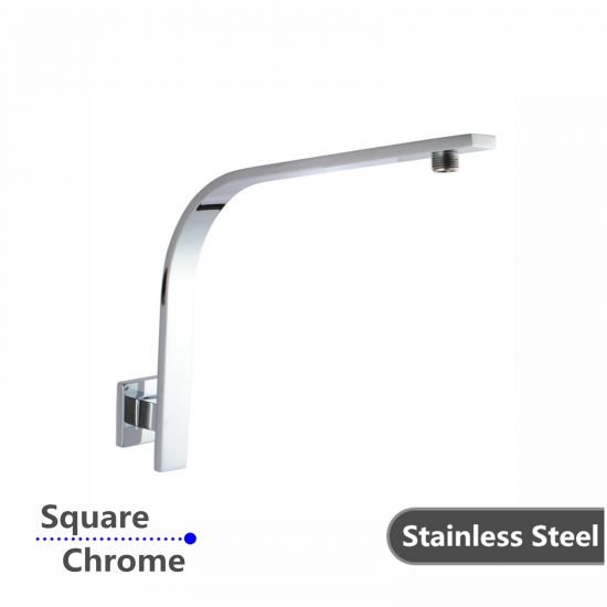 AQUAPERLA 0129.SA SQUARE GOOSENECK WALL SHOWER ARM CHROME AND COLOURED - Urban Designs Bathroom and Kitchen