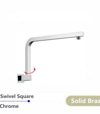 AQUAPERLA 1000.SA SQUARE SWIVEL SHOWER ARM CHROME AND BRUSHED NICKEL - Urban Designs Bathroom and Kitchen