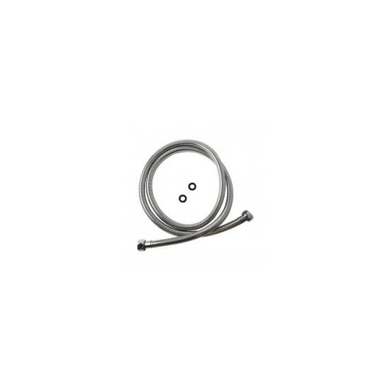 AQUAPERLA 1500-2125.SH STAINLESS STEEL WATER INLET/OUTLET SHOWER HOSE 1500MM CHROME AND BLACK - Urban Designs Bathroom and Kitchen