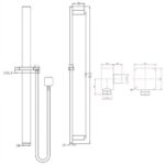 AQUAPERLA 2149.SH.N SQUARE SLIDING SHOWER RAIL WITHOUT HANDHELD SHOWER CHROME AND COLOURED - Urban Designs Bathroom and Kitchen