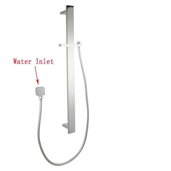 AQUAPERLA 2149.SH.N SQUARE SLIDING SHOWER RAIL WITHOUT HANDHELD SHOWER CHROME AND COLOURED - Urban Designs Bathroom and Kitchen
