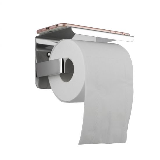 AQUAPERLA 6115.TR IVANO TOILET PAPER HOLDER WITH COVER CHROME AND BLACK - Urban Designs Bathroom and Kitchen