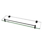 AQUAPERLA 6314.TR BLAZE GLASS SHELF HOLDER 500MM CHROME AND BLACK - Urban Designs Bathroom and Kitchen