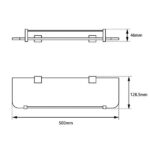 AQUAPERLA 6314.TR BLAZE GLASS SHELF HOLDER 500MM CHROME AND BLACK - Urban Designs Bathroom and Kitchen