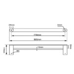 AQUAPERLA 6502.8.TR RUSHY DOUBLE TOWEL RAIL 800MM CHROME AND COLOURED - Urban Designs Bathroom and Kitchen