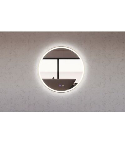 AQUAPERLA ABS-MLED-R3-8080GF ROUND FRAMED R3 LED MIRROR 800MM BRUSHED GOLD - Urban Designs Bathroom and Kitchen