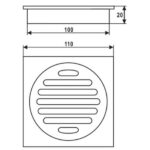 AQUAPERLA CH004.FD 110x110MM SQUARE BRASS FLOOR WASTE SHOWER GRATE DRAIN OUTLET 100MM CHROME - Urban Designs Bathroom and Kitchen
