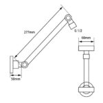 AQUAPERLA CH0109.SA ROUND WALL MOUNTED SHOWER ARM CHROME - Urban Designs Bathroom and Kitchen